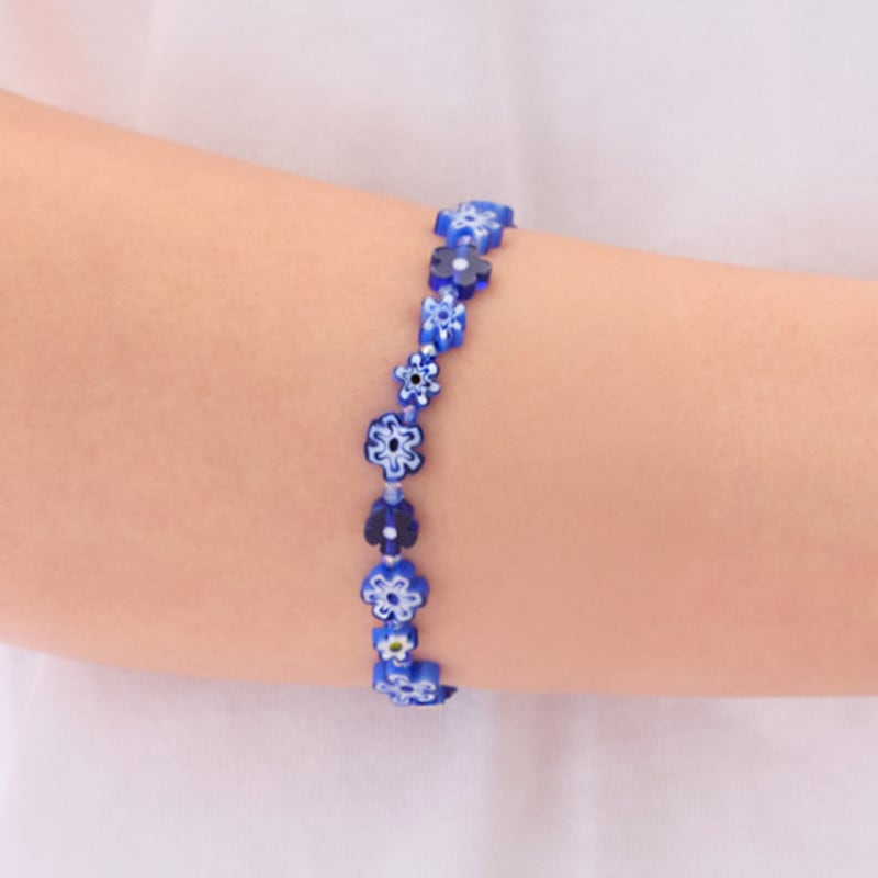 

cotoit Cobalt Flower Bracelet Rubber band-170mm