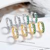 Simple Female Earring  SIlver Needle Circled Single Row Zircon Small Earrings For Women Promise Love Ear  Pendientes