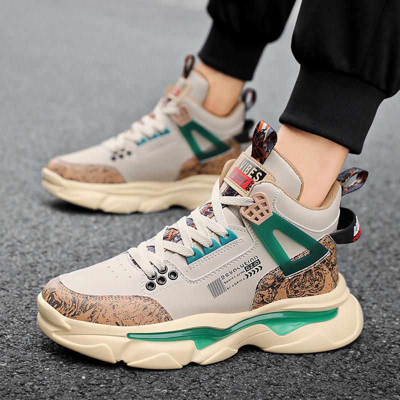 Men's Shoes Winter New High-top Platform Dad Shoes Men's Casual Sports Shoes Teenager Sports Shoes