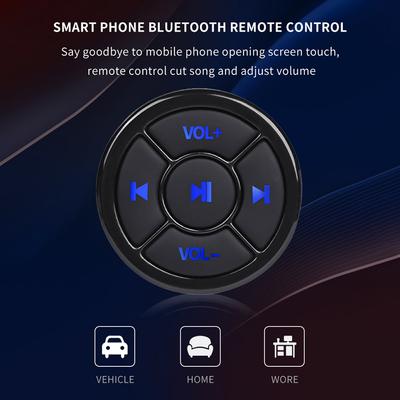 Wireless Bluetooth Media Button Remote Controller Car Motorcycle Bike Steering Wheel MP3 Music Play For IOS Android Phone Tablet