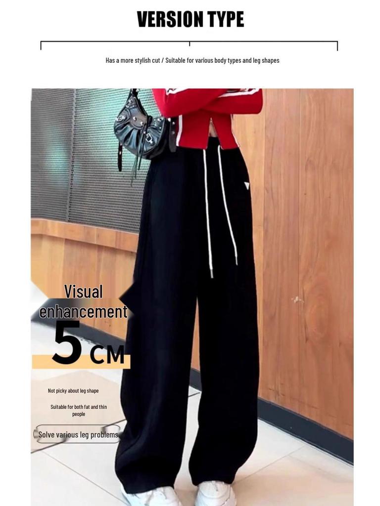 Women's 2025 Yellow Slimming Sweatpants - New Fashionable Casual Straight-Leg Wide-Leg Pants for Dance & Sports.