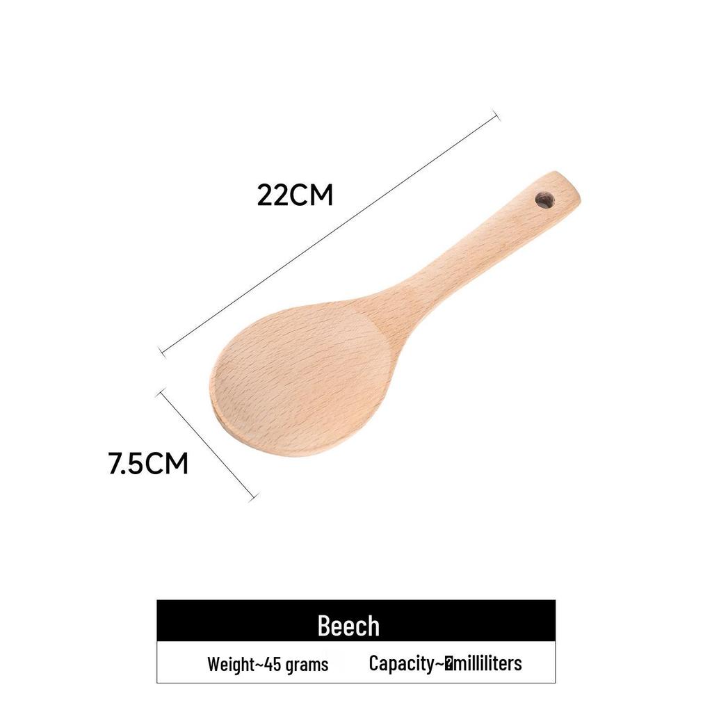 Beech Wood Long Handle Cooking Spatula Set - Unpainted & Unwaxed, Includes Large Porridge & Oil Spoon, Ideal Household Gift