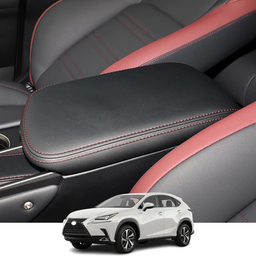 Kakash Custom Interior Accessories for Lexus NX 300 300h 2015 2016 2017 2018 2019 2020 2021 Leather Center Console Cover Armrest Pad,Waterproof