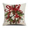 Pine Cone Print Pillow Cover Retro Style Holiday Decoration Seat Cushion Indoor Home Sofa Pillow