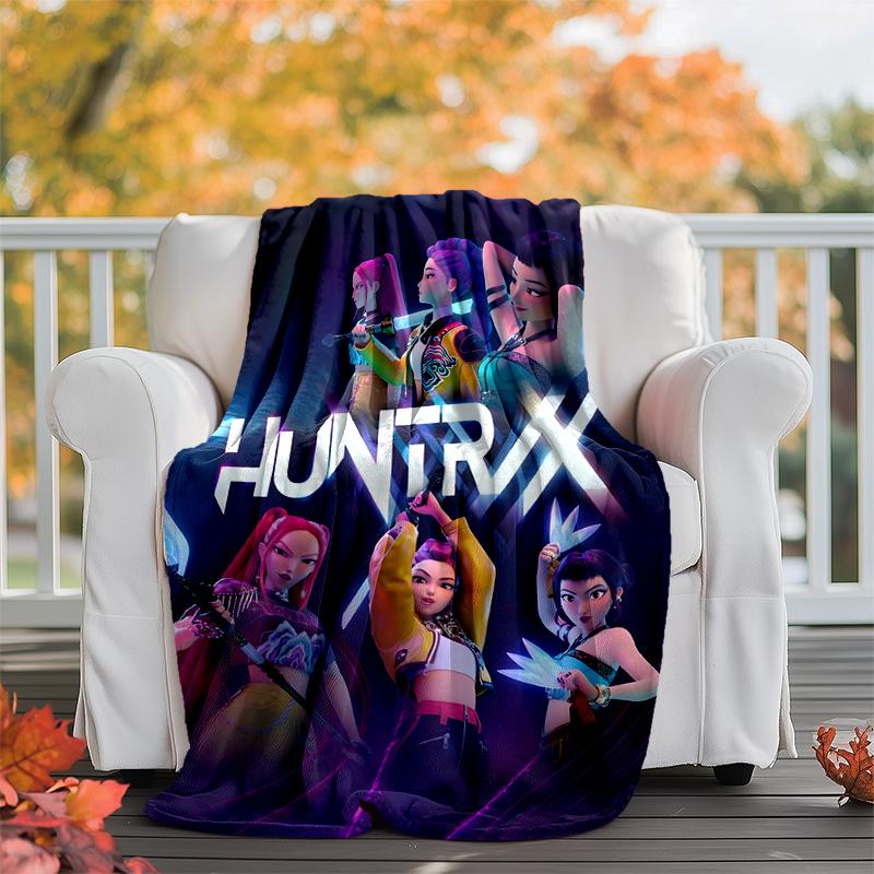 KPOP Hunter Flannel Blanket Soft Warm All-Season Throw, Design for Camping, Car Travel, Hiking Sofa, Bed, Office Perfect Gift for Parties