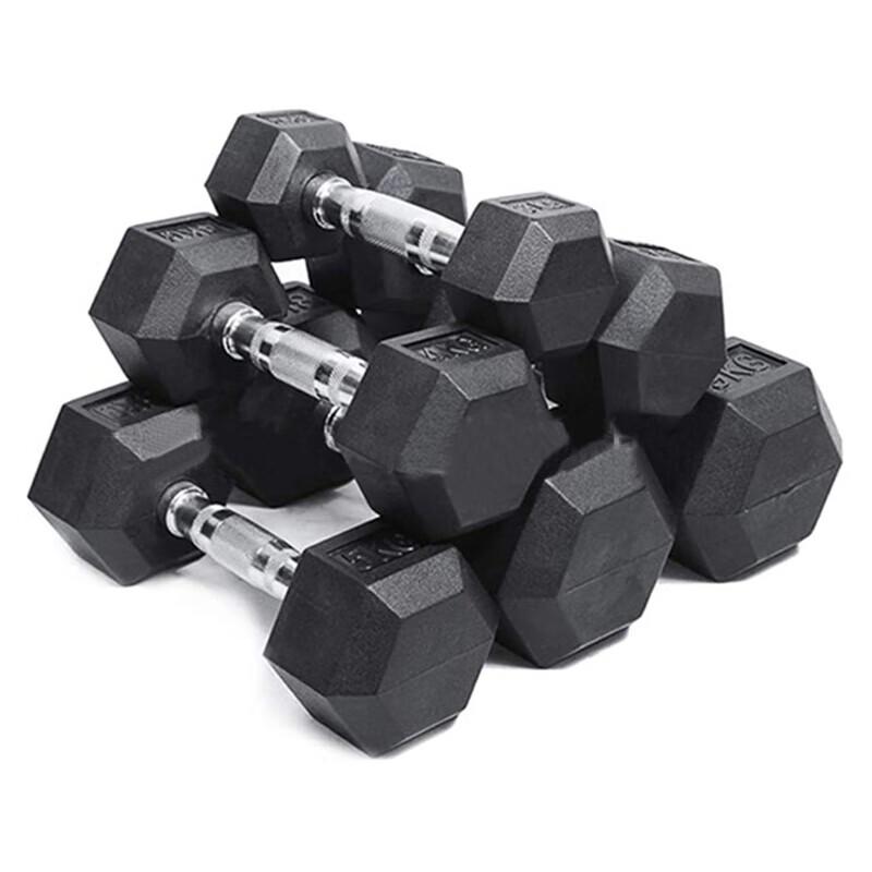 Ganziyu Hexagonal Rubber Dumbbells and Sets