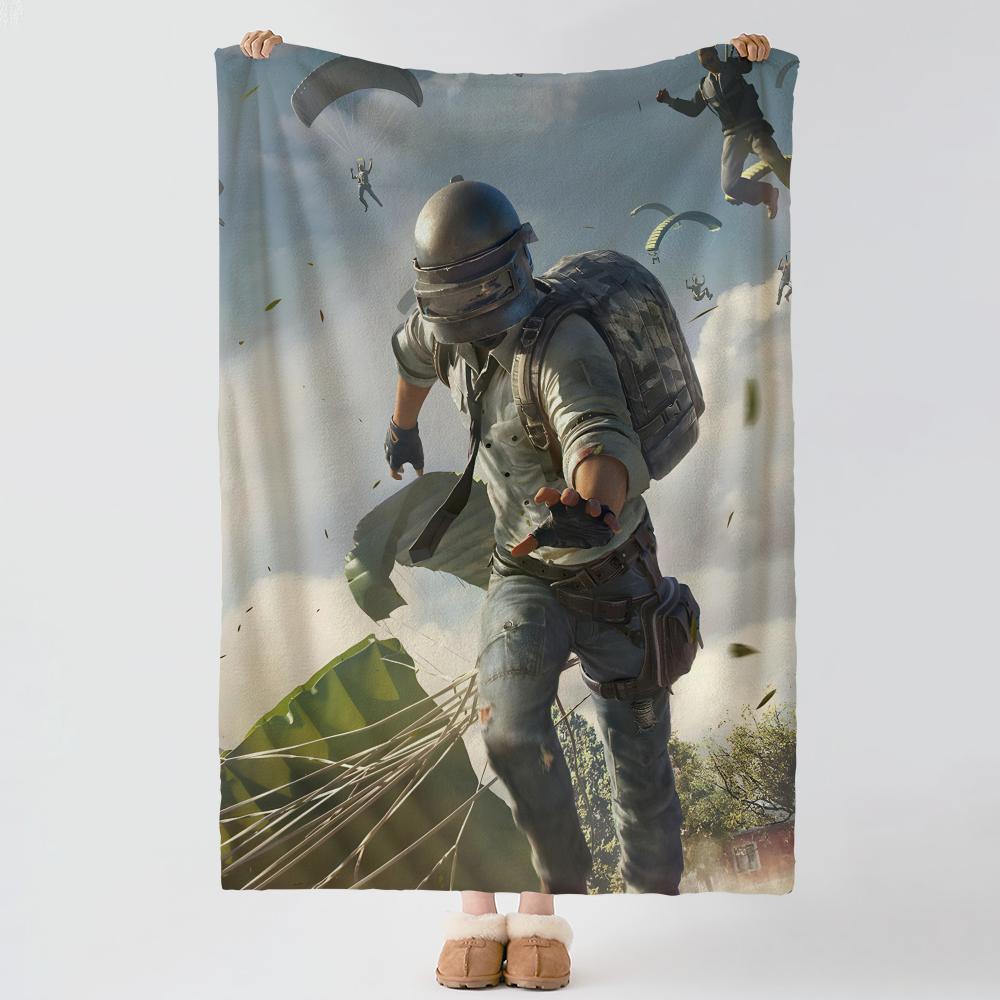 Spiel P-PUBG-G Dicker Komfort Flanell-Steppdecke, Vielseitig einsetzbar Innen Außen Tägliches Nickerchen
