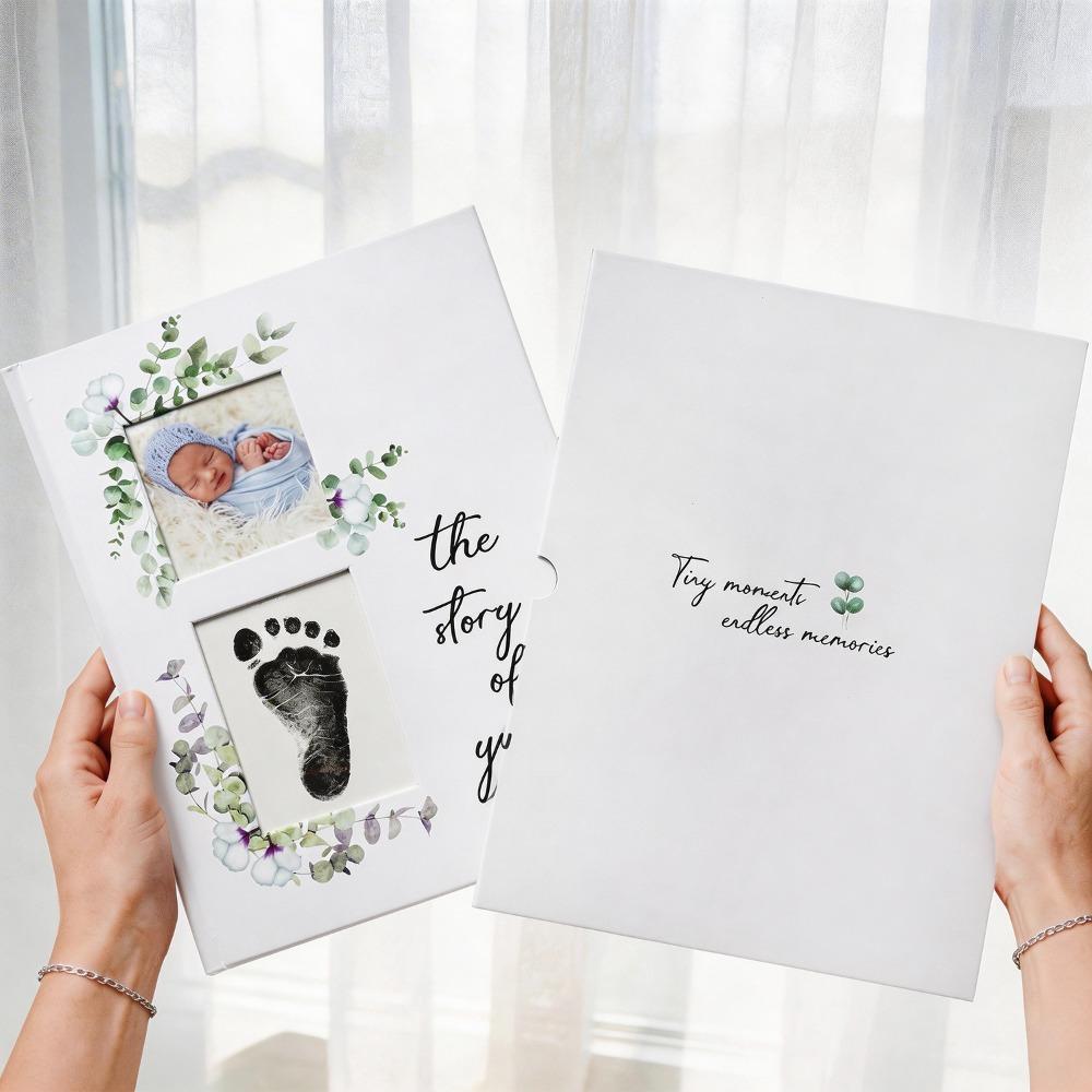

Photo Inserts Baby Memory Book Linen Cover Pregnancy Memory Record Baby Milestone Book Newborn 1