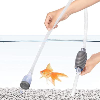 Tubo de sifão para troca de água de aquário cinza premium 1,5 metro flexível | Limpador de cascalho fácil de usar