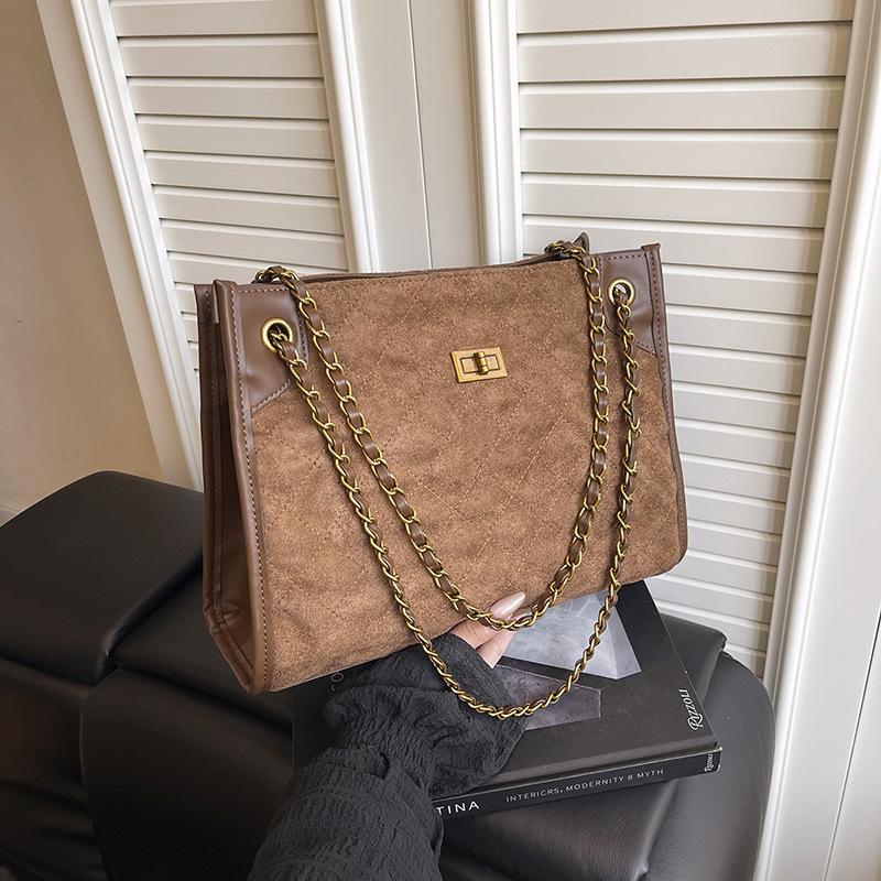 Suede Bag Women's New High-end Chain Shoulder Messenger Bag Large-capacity Tote Bag