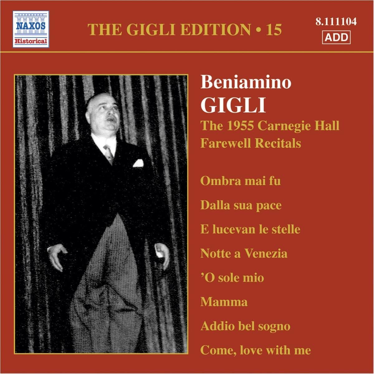 

CD GIGLI - Gigli Edition Volume 15 8111104 Non Japan Classical Used