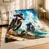 Motocross Riders Action Coral Fleece Blanket Dirt Bike Racing Decor