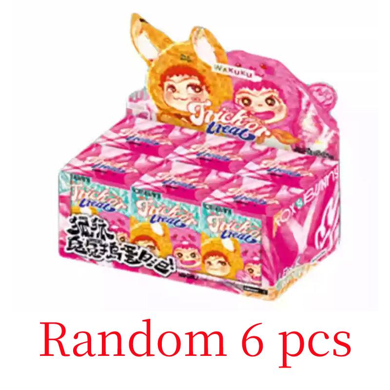 Wakuku V2 Fox and Bunny Trick Or Treat Series Plush Vinyl Blind Box Keychain Pendant Mystery Box Surprise Collectible Toy Gifts