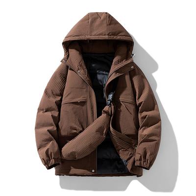 Men's New Padded Jacket Winter Padded Jacket Thickened Warm Trendy Brand Hooded Padded Jacket with Messenger Bag Padded Jacket Men's Clothing