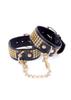 Leather Handcuffs with Chain Black