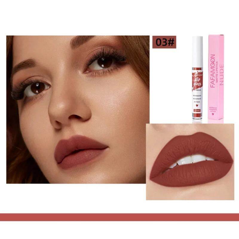 Batom Líquido Matte Vermelho Rosa Maquiagem Brilho Labial Hidratante À Prova d'Água Duradouro Lama Labial Não Transfere Maquiagem Brilho Labial Maquiagem Coreana