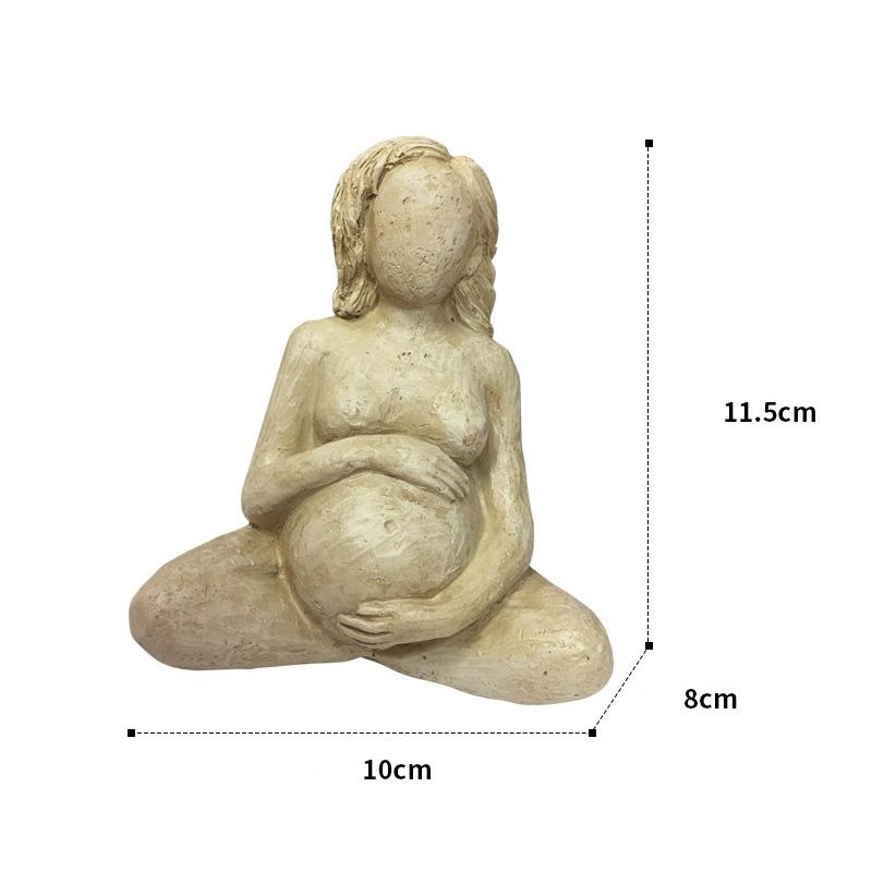Socha pro těhotné Imitace hlíny Dekorativní figurky Těhotenství trilogie Žena Těhotenství Socha z bláta Domácí dekorace Dárek pro matku