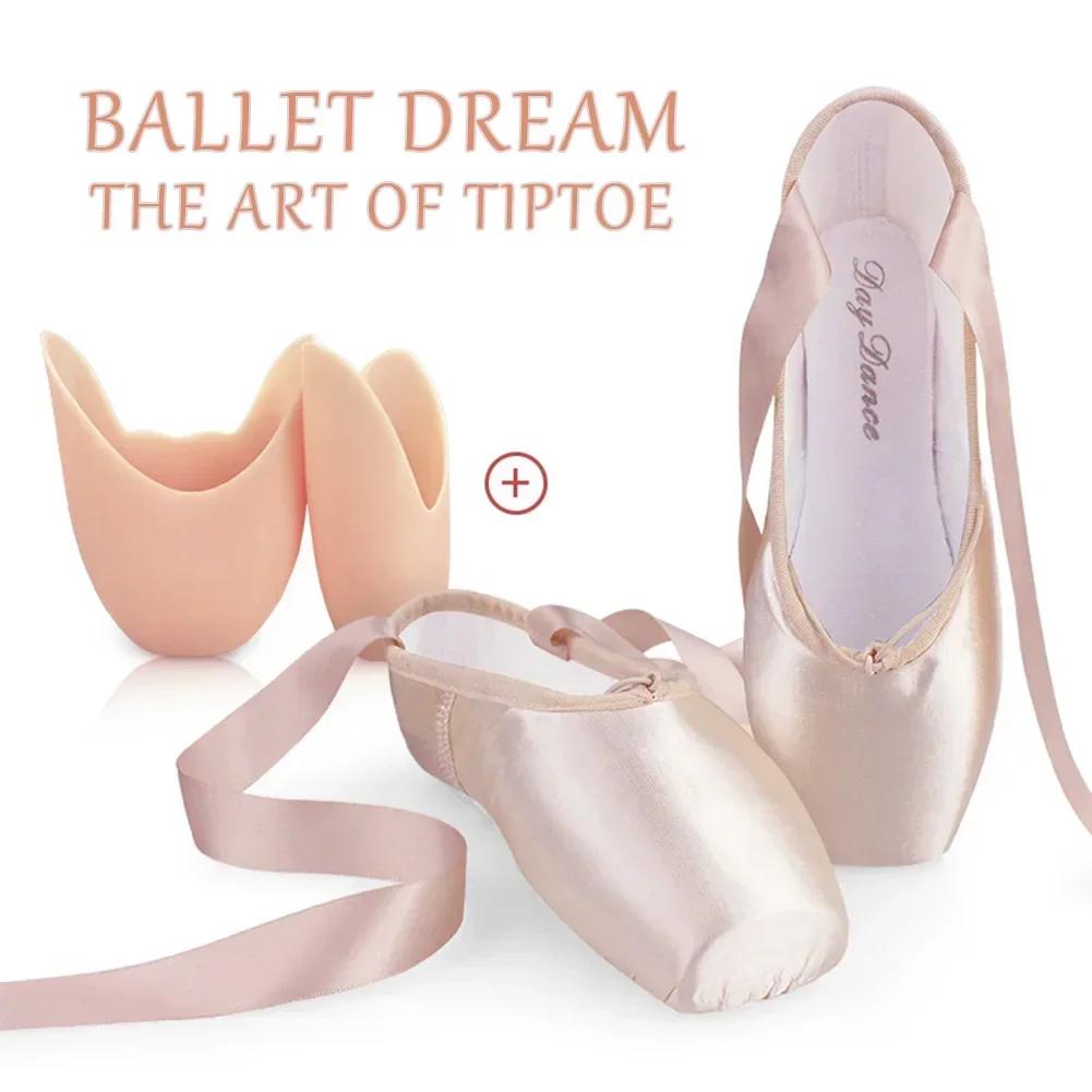 Child And Adult Ballet Dance Shoes Girls Ballet Pointe Shoes Professional With Ribbons Shoes Series Classic Woman Ballet Shoes