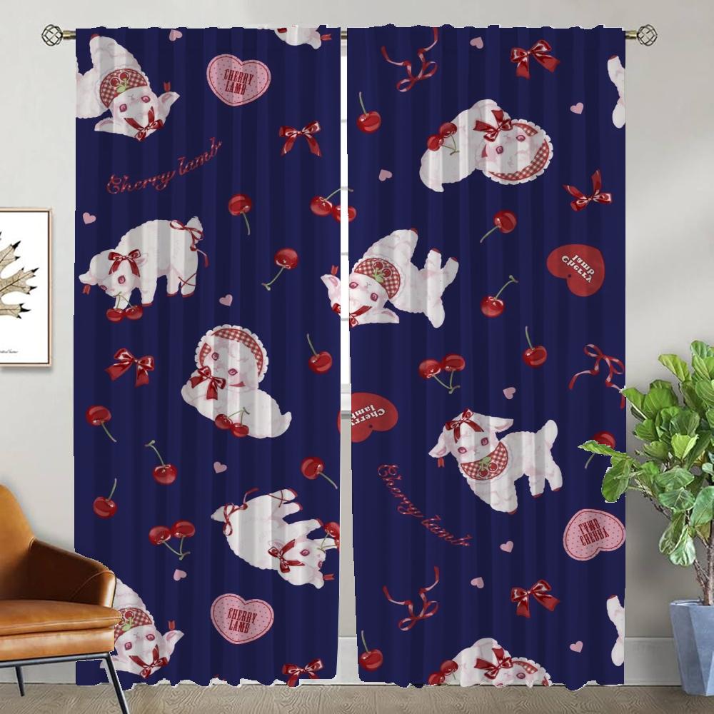 

Вишневый Ягненок Современные Шторы для Гостиной для Разделения Комнаты Блэкаут Штора Хэллоуин Украшение Жалюзи Тюль для Спальни Дома W50xH70cmx2pcs-CL