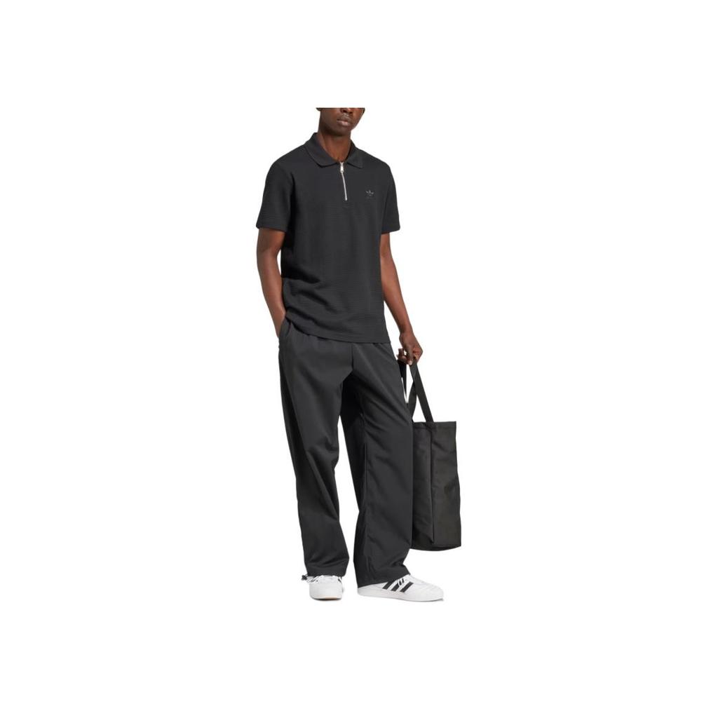 adidas Oryginalne Essential Trefoil Essentials Waflowa Koszulka Polo Męska Koszulki Polo Czarna IW5803
