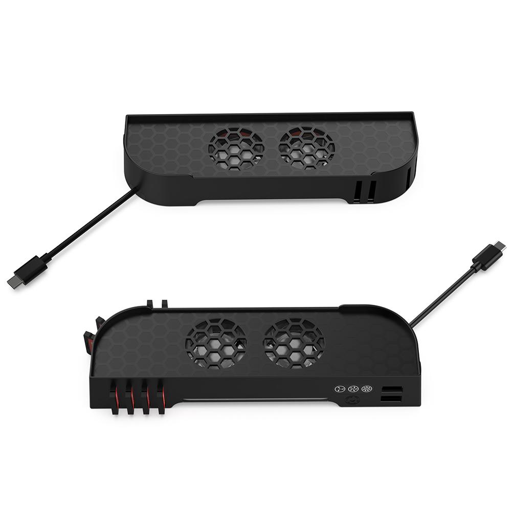 Cooling Fan 3 Speed Dual-Fan Cooling Base Multifunctional Ventilation Fan with 8 Game Card Slots for Switch 2 Console