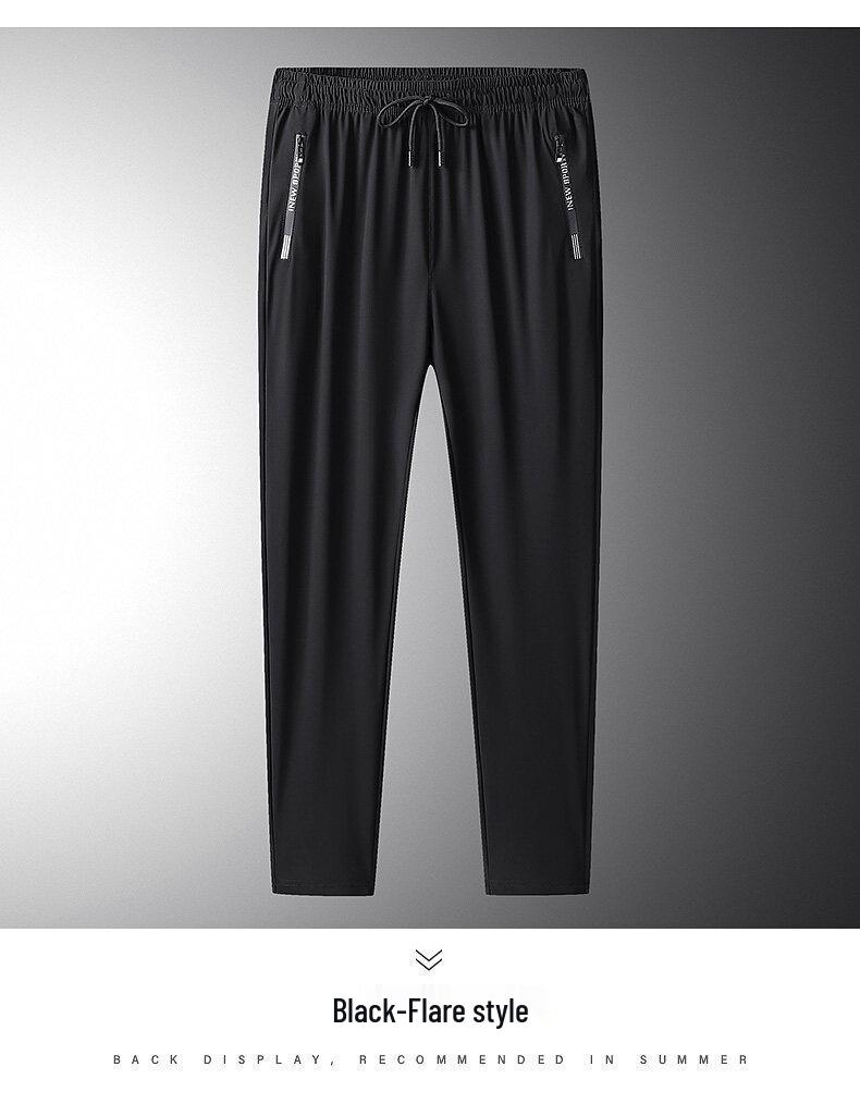 Pánské nadměrné rychleschnoucí sportovní kalhoty z ledového hedvábí - Lehké letní ležérní