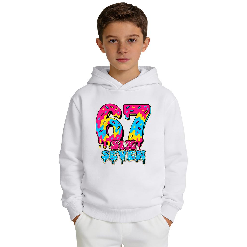 Boys' Printed Hooded Long-Sleeve Sweatshirt Casual Sports Comfort Sweatshirt