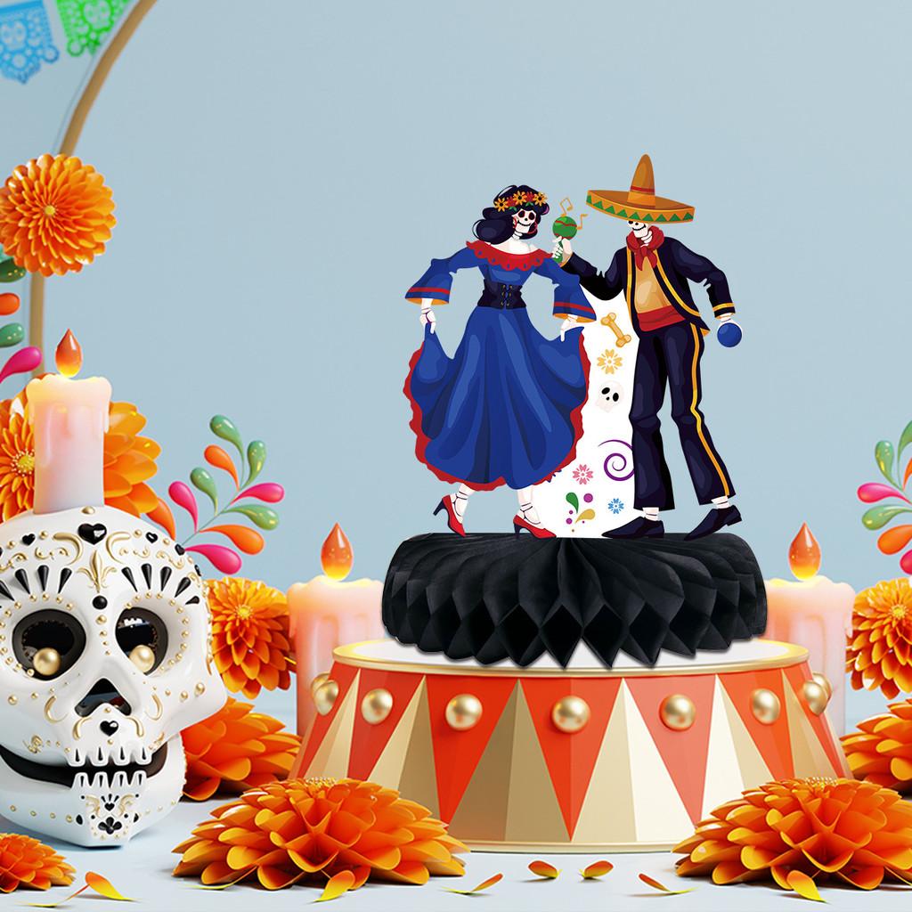 Day Of The Dead Themed Skull Pattern Party Desktop Paper Ornament Decoration