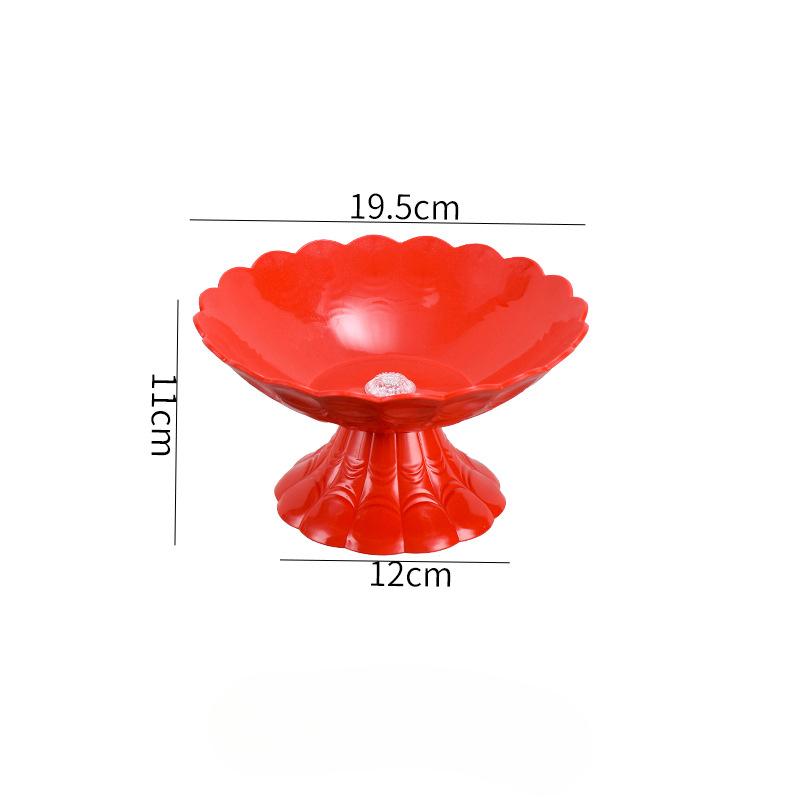 

Новогодняя конфетница для гостиной, многоярусная тарелка для сухофруктов и закусок, красная фруктовая тарелка, бытовой поднос для закусок и конфет Single bowl small красный