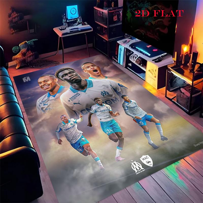 

Olympique de Marseille Carpet Rug for Living Room Bedroom Home Sofa Decoration,Kids play Nonslip Floor Mat 40x60cm( 15x23in )