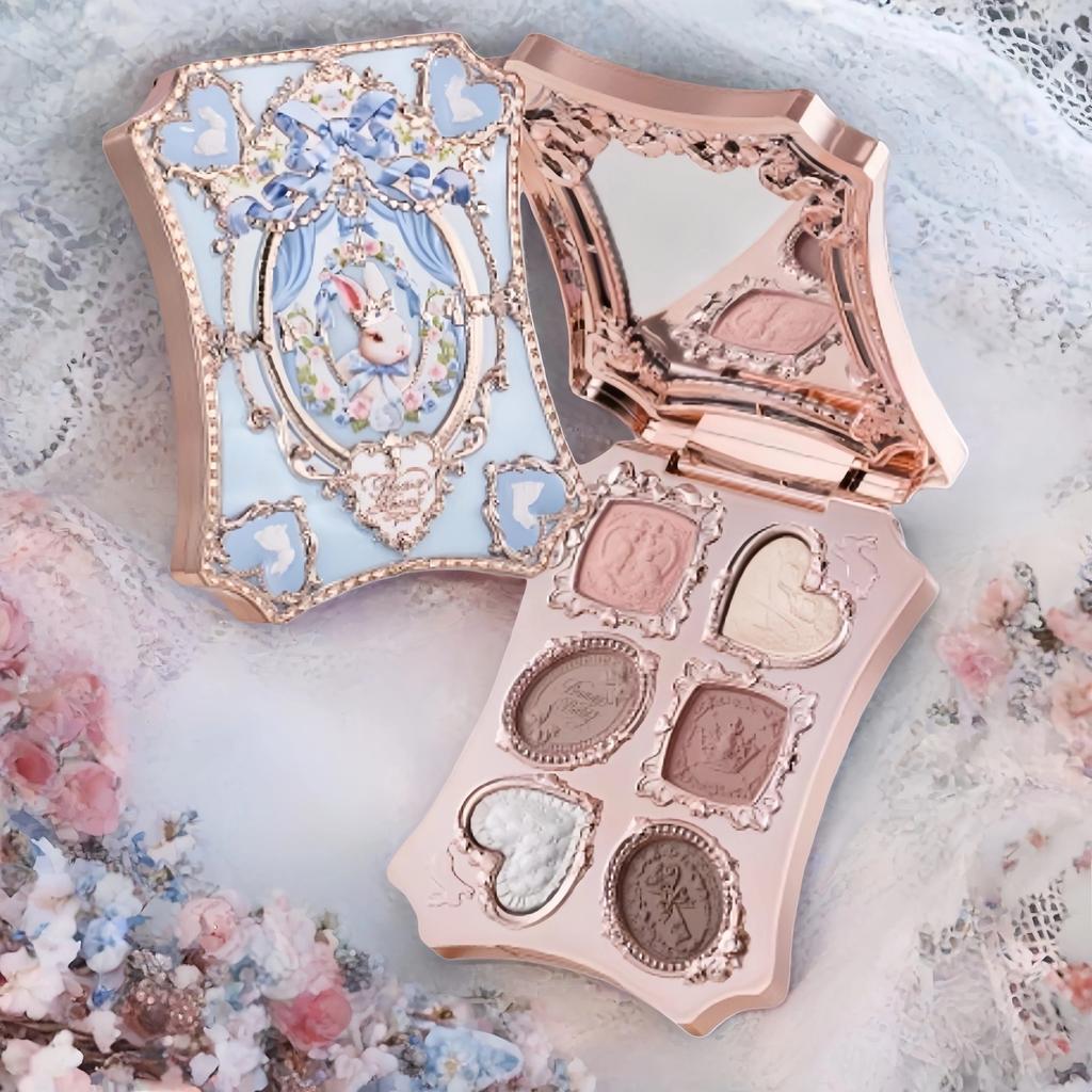 FlowerKnow Bunny Garde Series 6 Colour Eyeshadow Palette Matte Fine Shimmer Pearl Face Palette Glitter Eye Shadow