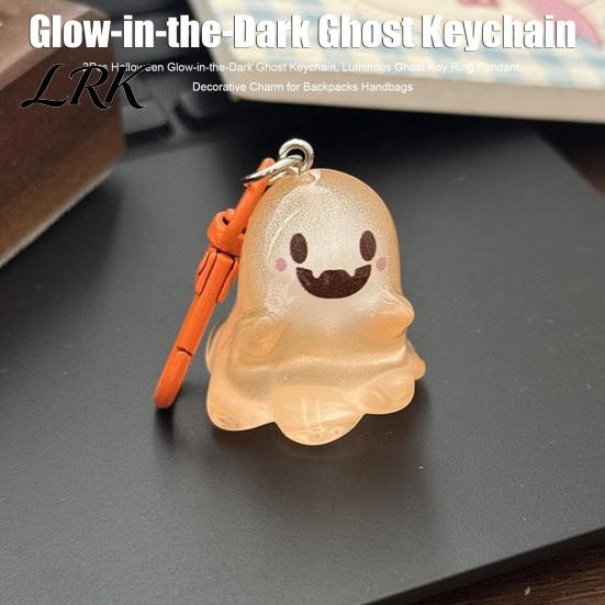 Ghost Backpacks Keychain 2Pcs Halloween Glow-in-the-Dark Keychain, Luminous Key Ring Pendant, Decorative Charm for Handbags Cartoon