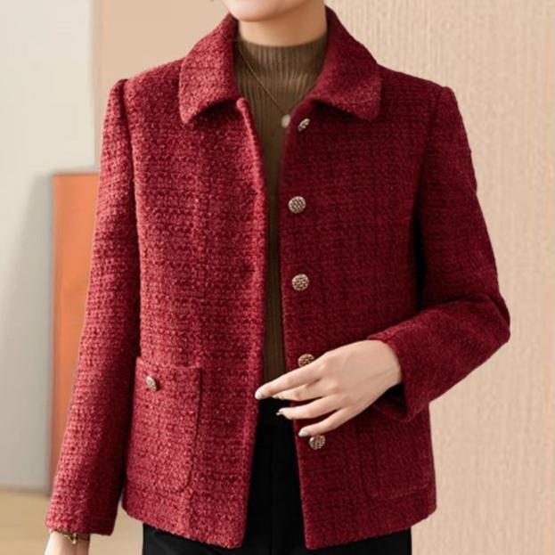 Casual Elegant Short Women's Blazer Jacket Notched Collar Autumn Winter Cotton Added Fashion Retro Style Full Sleeve Coat