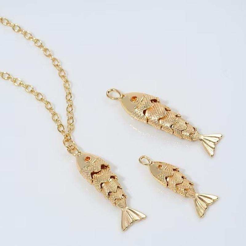 Geometrics Fish Alloy Pendant Jewelry Crafting Supplies for Handmade Necklace Bracelets Earring Accessories Creation