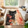 Cute Cat Square Carpet Rug Non-slip Rug for Living Room, Bedroom, Study Room, Hallway Decoration, Perfect for Home Decoration or Holiday Gifts