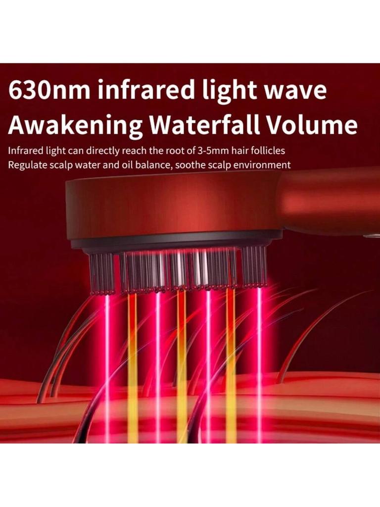 Electric Hair Regrowth Brush with Infrared Light Machine Acupoint Scalp Massage Anti-Hair Loss Exercise Hair Scrubber Combs