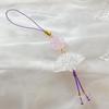 Elegant Transparent Lotus Beaded Phone Lanyard & Charm - Women's Exquisite Jewelry Gift