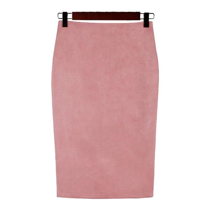 Vår Høst Chic Blyantskjørt Kontorlook Naturlig midje Knelengde Solid S-XL