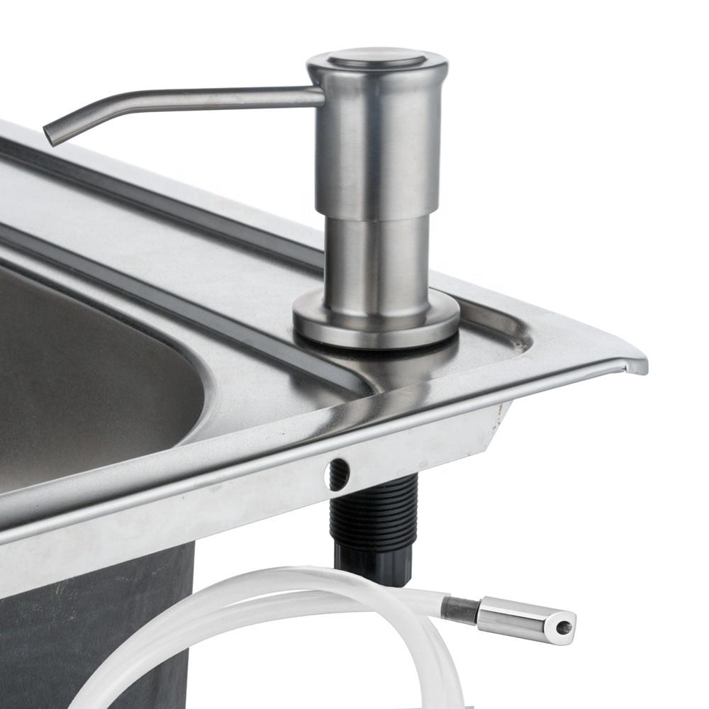 Factory Sell 304 Stainless Steel Sink Soap Dispenser Pump Head with Extension Silicone Tube Kit Liquid Dispenser