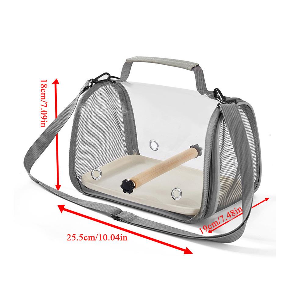 

Creative Transparency Portable Travel Cage For Birds & Reptiles Scientific Ventilation Multi-purpose Travel Pet Handbag серый