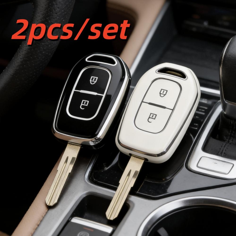 

2pcs Car Key Case Covers for Renault Duster Dokker Logan Stepway Clio 5 TWingo for Dacia Sandero Stepway чорний білий колір