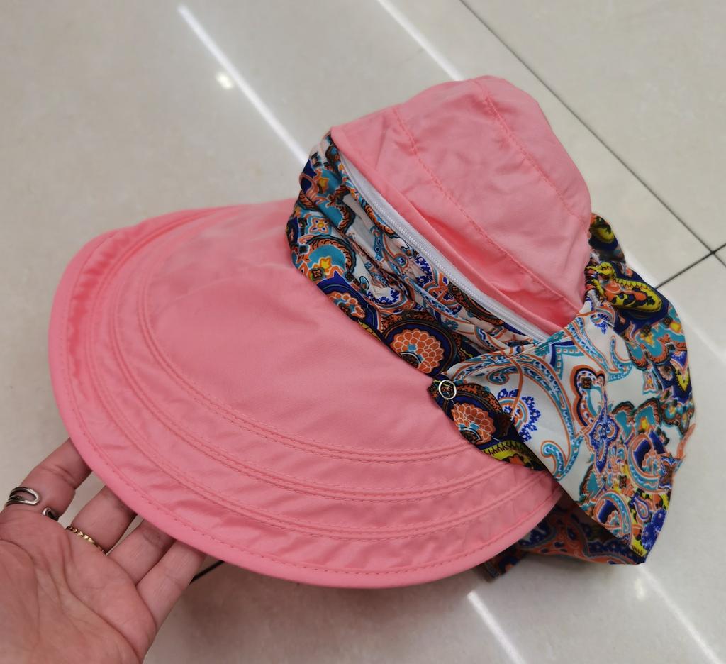 Summer sun hat women's sun hat cycling outdoor folding beach sun hat women's summer big edge face cover summer hat