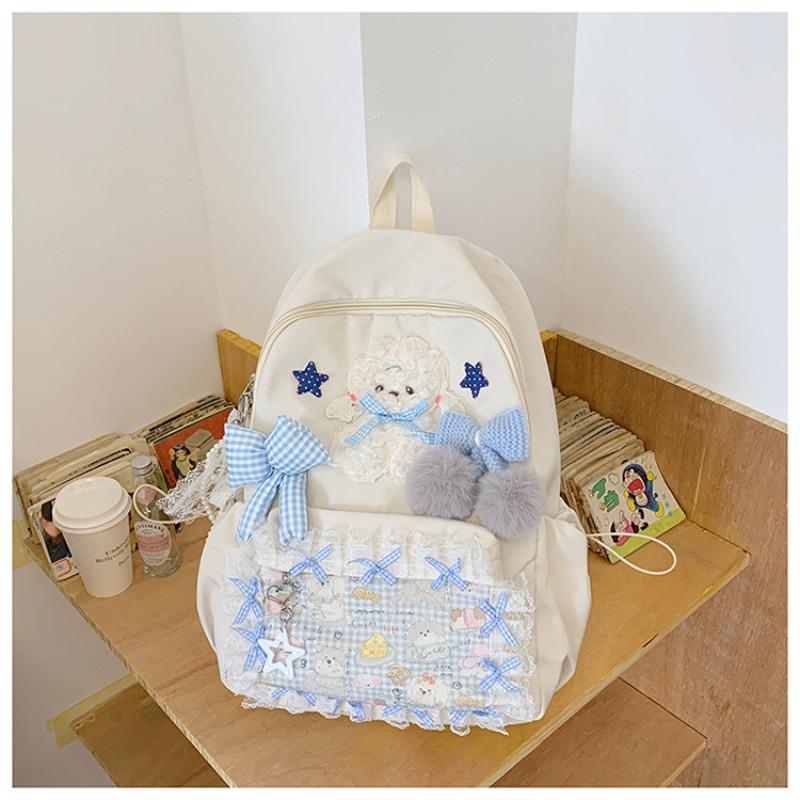 Japanese ins wind waxy jiji middle school students class backpack milk fufu sweet girl shopping travel cute little backpack