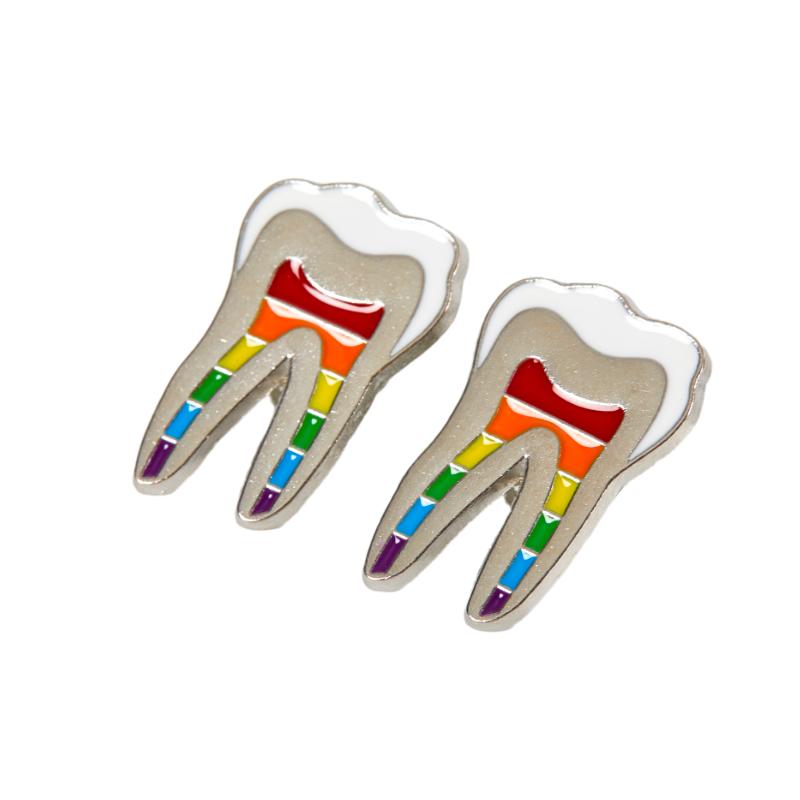 Dental Gift Badge Metal Tooth Type Shape Molar Brooch Badge Pin Adornment