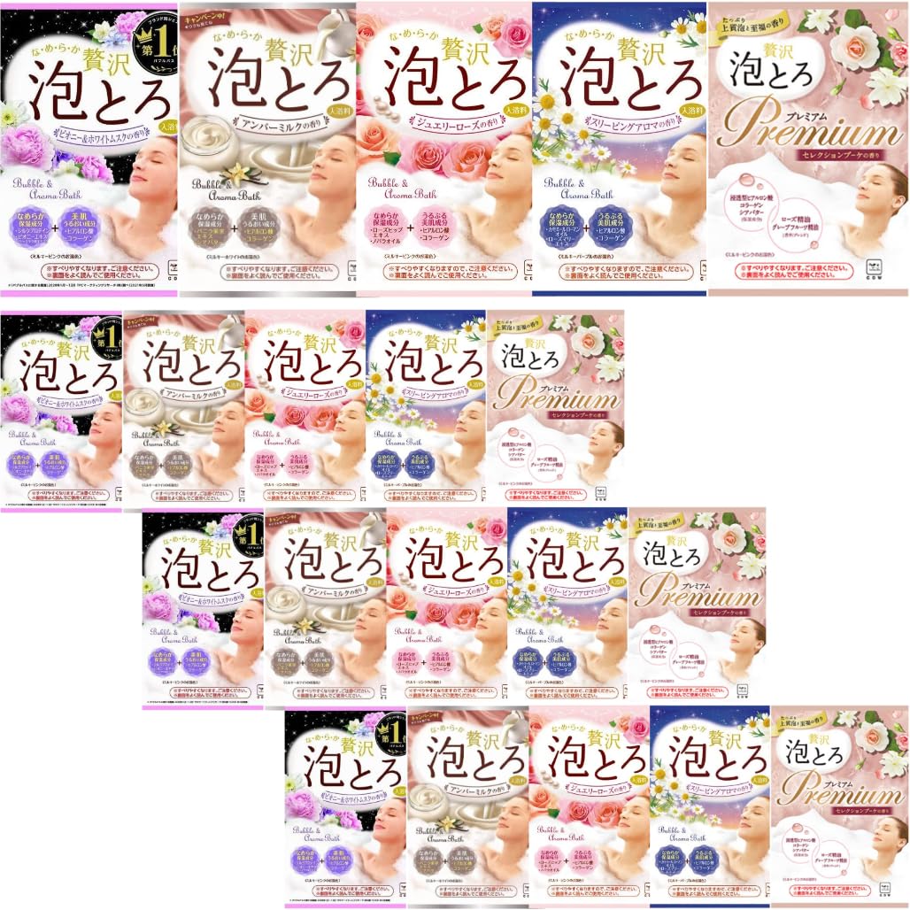 

5 видов x 4 штуки в Luxury Awa Toro Bath Salts Milk Soap Kyoshinsha Hot Water Story 30 г каждая Luxury Awa Toro Premium 4 штуки White
