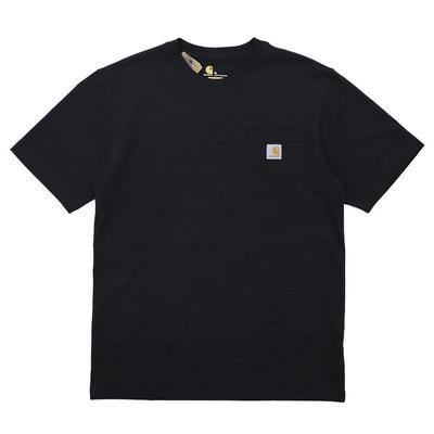 K87 Heavy Weight with Pockets Plain Short Sleeve Tops Pocket T S Black [Carhartt] Men's T-Shirt [Item]