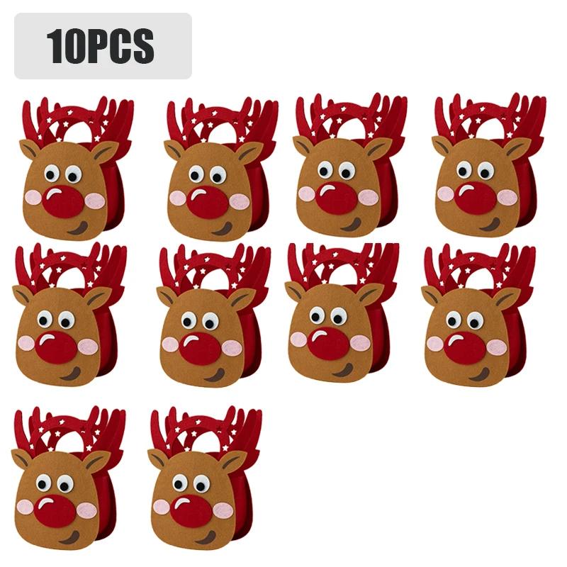 1-20PCS 2025 Christmas Gift Bag Creative Felt Cloth Children Candy Gift Bag Christmas Eve Handheld Portable Apple Bag
