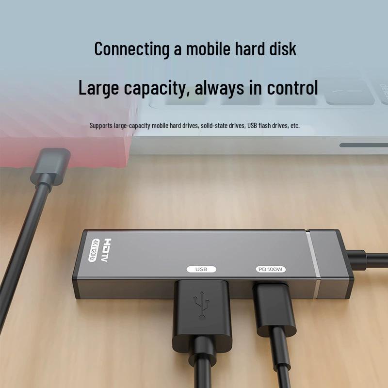 Type-C to HDMI Hub Expander for 4K Screen Casting - Multifunctional Dock for Mobile Phones and Computers