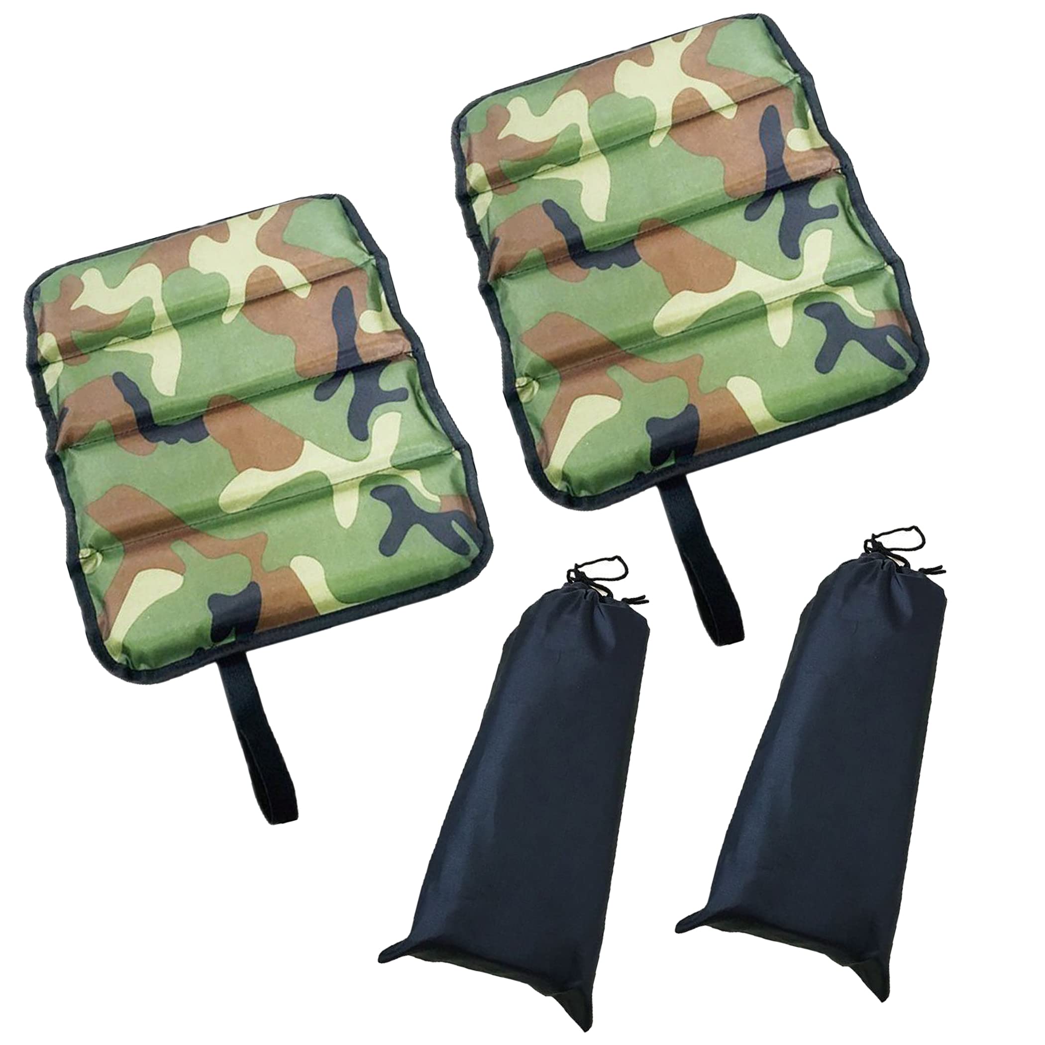 

nullie Camping Fishing Camouflage Mat Cushion Folds into Four Compact Storage Waterproof Moisture Proof Set of 2