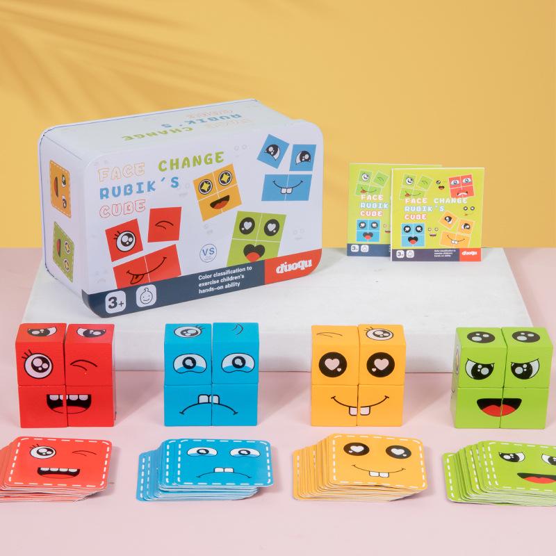 

Кубики-пазлы с меняющимися лицами: Развивающая головоломка для детского логического мышления